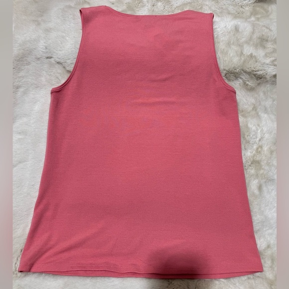EILEEN FISHER Tank Top PS Stretch Jersey Scoop Neck Sleeveless Peachy Hue - Picture 3 of 9